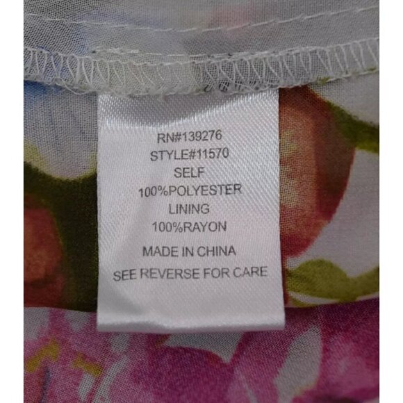 DANIEL RAINN FLORAL TIE NECK DROP WAIST BLOUSE - Picture 8 of 8